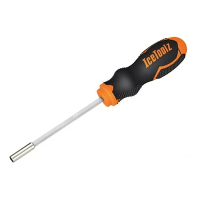 Spaaknippelsleutel IceToolz 12D3 - 3,6mm vierkant - Zwart / oranje