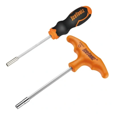 Spaaknippelsleutelset IceToolz 12D5 - 3,6mm vierkant - Zwart / oranje