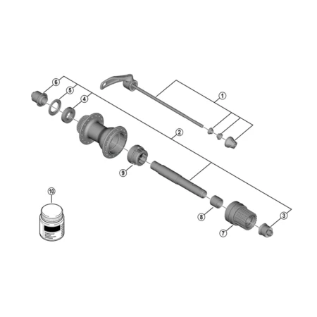 Achternaaf Shimano FH-QC500-MS-B - Micro Spline - Schijfrem lockring -Exploded View