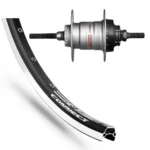 Achterwiel 28 inch Shimano Nexus SG-3R40 Rodi Connect Zwart geslepen met zwarte velg en zilveren zijkant