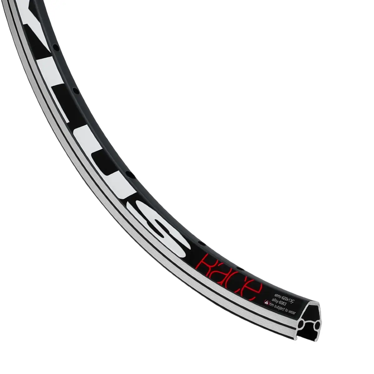 Velg Rodi Stylus 28 inch 622 x 13C Race - 36 gaten - Zwart geslepen velgrand geschikt voor velgremmen